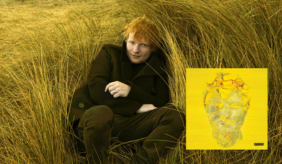 Ed Sheeran e a capa de seu álbum Subtract.