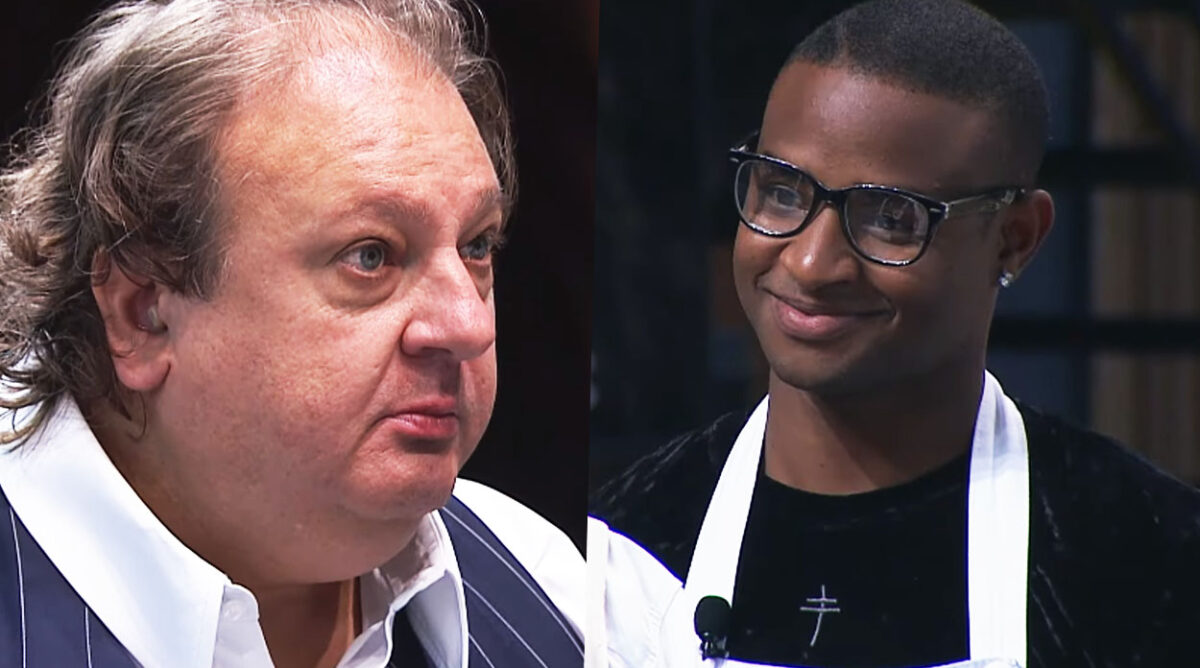 Jacquin, jurado do MasterChef Brasil, e Diego Lima, participante do reality show.