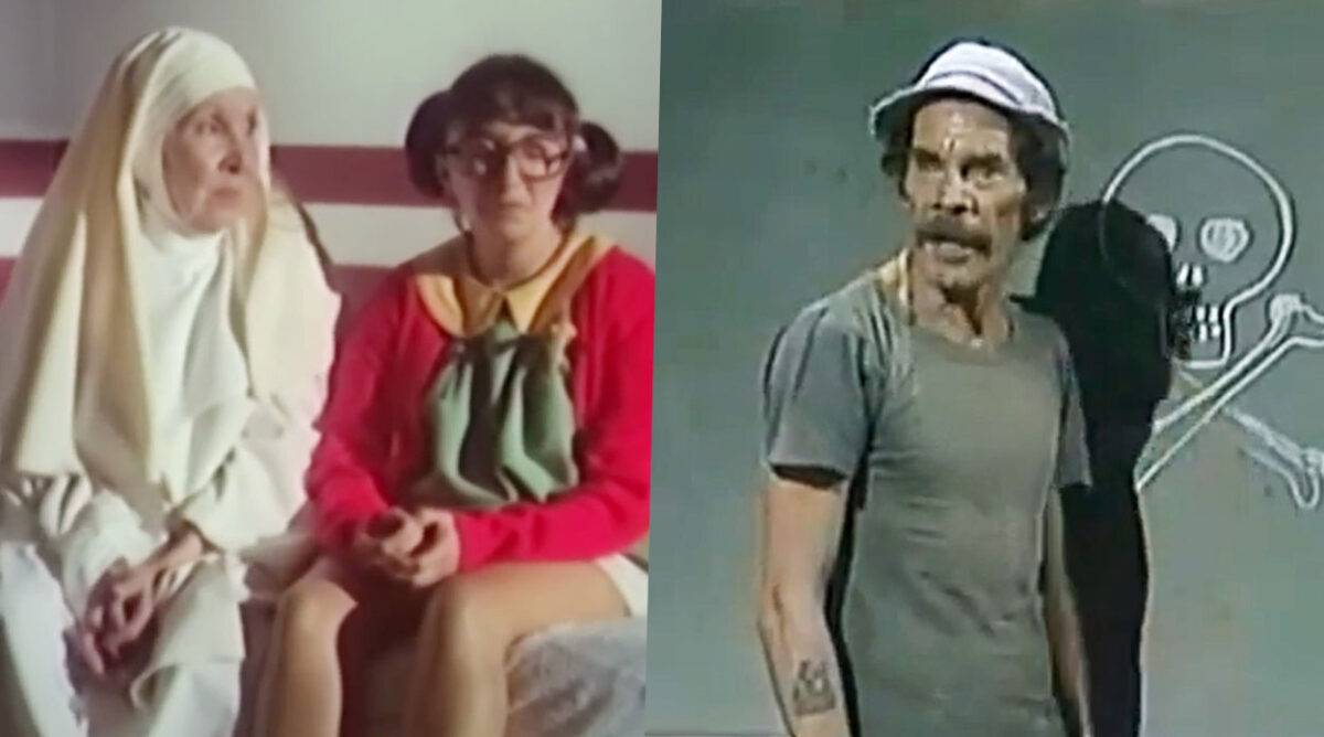 Chiquinha em cena de filme pouco popular revelando que Seu Madruga, seu pai, morreu.