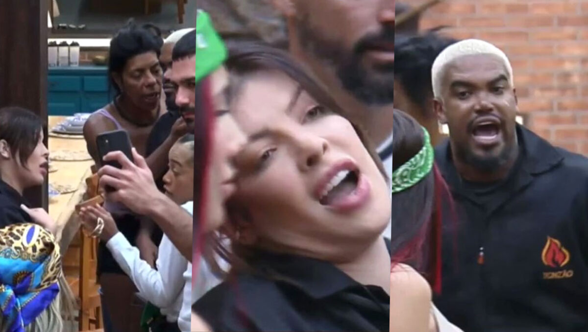 Jaquelline brigando feio com Lily e Tonzão em A Fazenda 15.