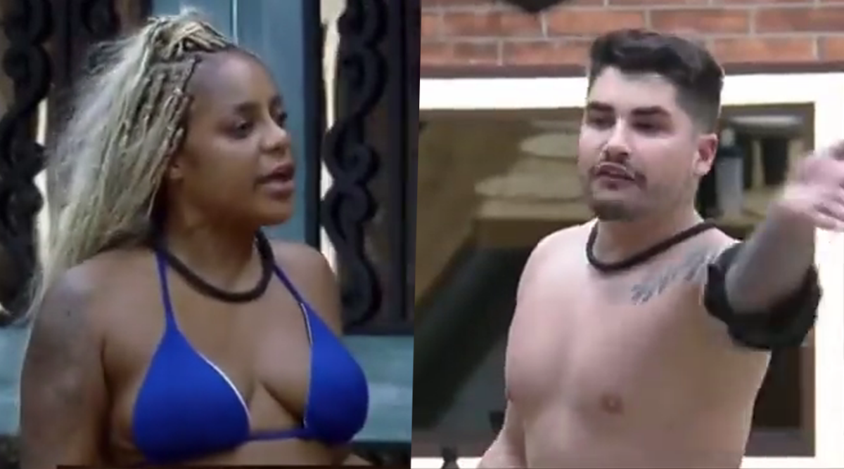 Lucas e Cariúcha discutindo em A Fazenda 15.