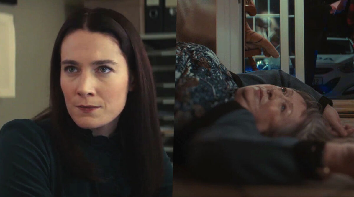Imagens do trailer de Obiatury, nova minisérie do Hulu, sobre uma mulher que mata para se manter no emprego.
