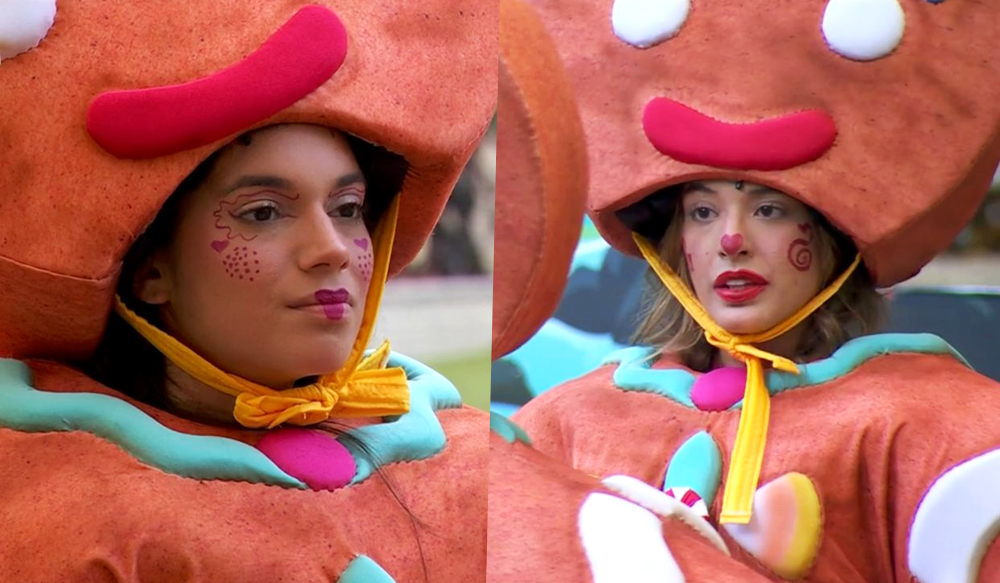 Alane e Beatriz discutindo relação após dançarina pedir pra vendedora não copiar sua maquiagem no BBB 24.