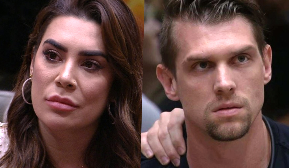 Naiara e Cristian, participantes do BBB cujas enquetes de seus paredões erraram e muito o resultado oficial da votação.