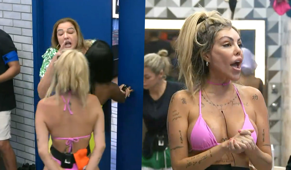 Liziane discutindo com Andréia no reality show A Grande Conquista 2.