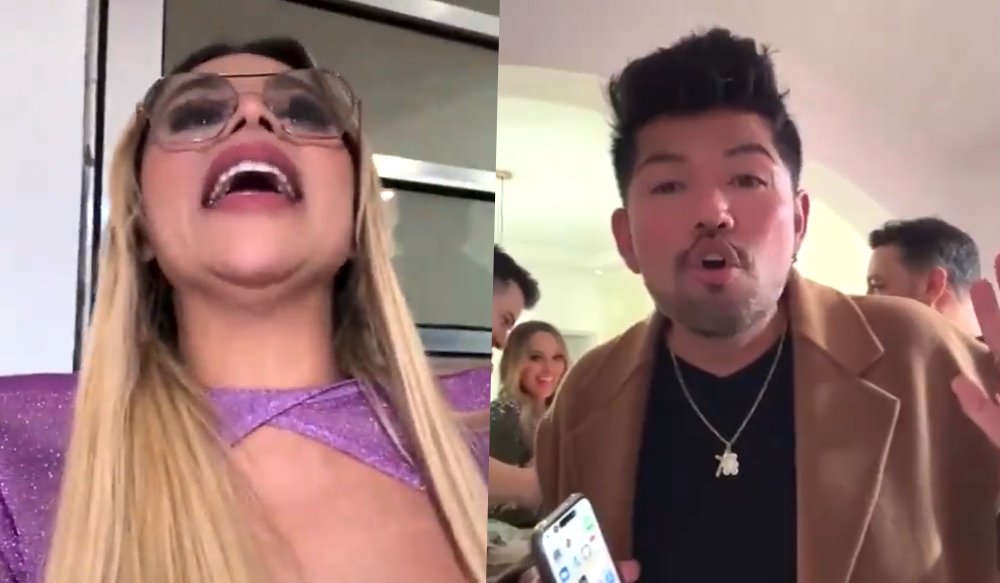 Taty Pink, Hideo e outros participantes de A Grande Conquista 2 reunidos debochando da porcentagem conquistada por Fernando Sampaio na final do reality show.