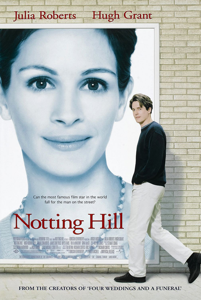 Pôster oficial da comédia romântica "Um Lugar Chamado Notting Hill".