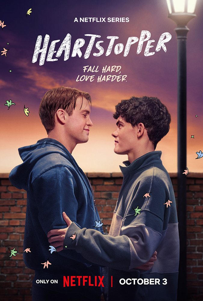 Pôster oficial da terceira temporada de "Heartstopper".