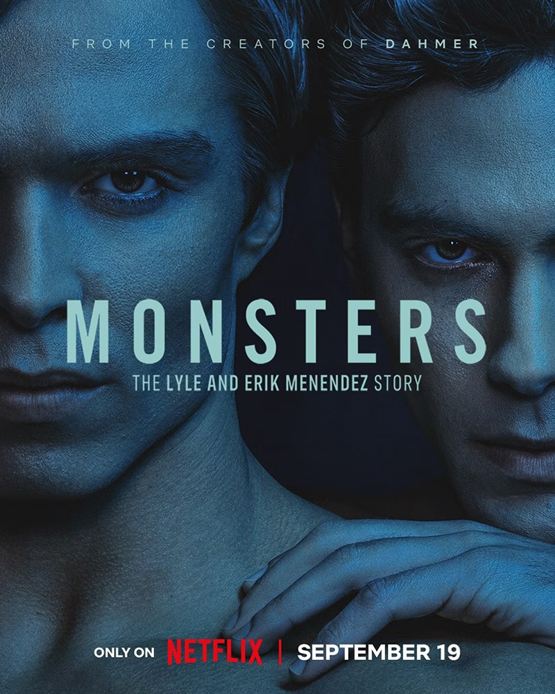 Pôster oficial de "Monstros: Irmãos Menendez: Assassinos dos Pais", da Netflix.