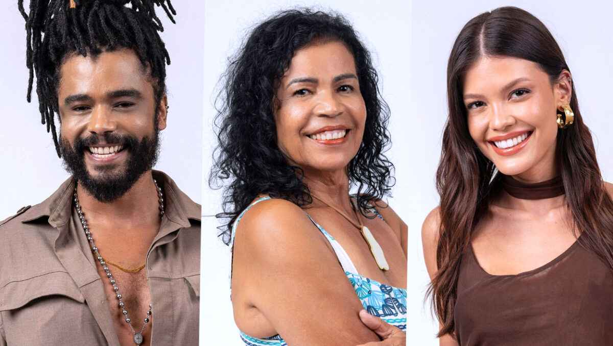 Diogo, Dona Vilma e Vitória, participantes que se enfrentam no sexto paredão do BBB 25.