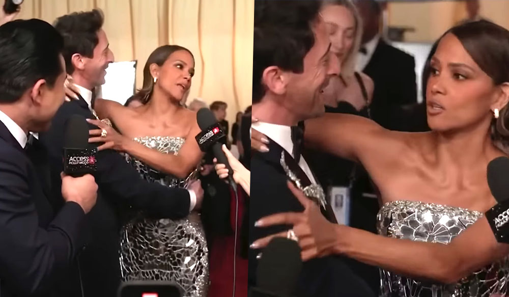 Halle Berry e Adrien Brody no Oscar 2025.