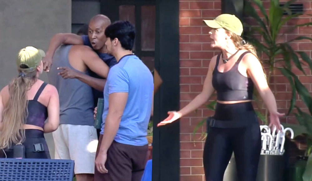 Everton, Victor e Rayanne durante briga no Power Couple Brasil 7.