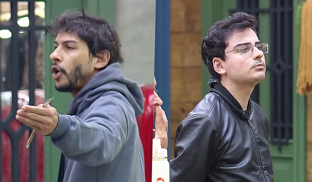 Shia discutindo com Dudu em A Fazenda 17.