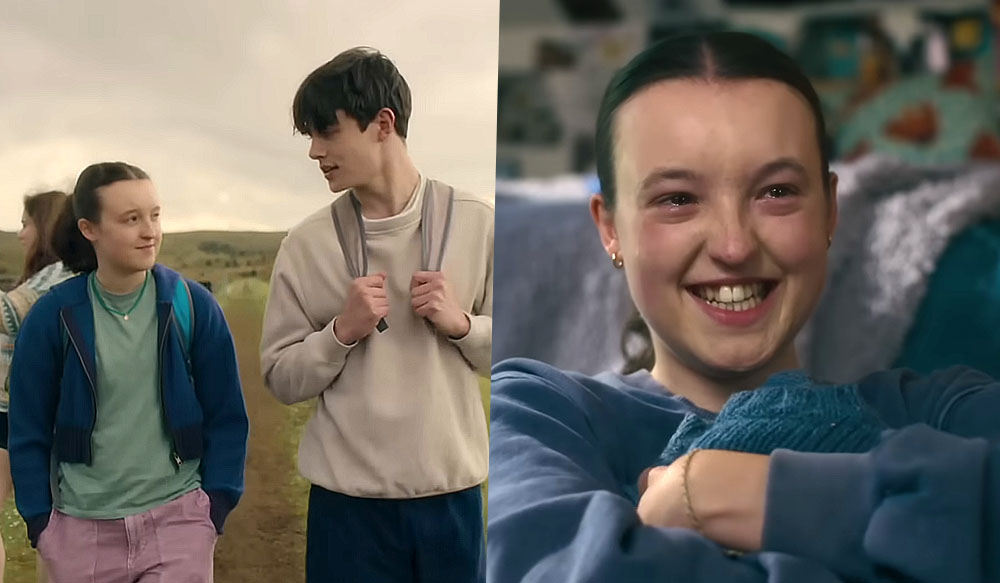 Cenas do trailer de "Sunny Dancer", mostrando a protagonista Ivy ao lado de seu pretendente amoroso no acampamento. Ela usa camiseta verde, calça rosa e casaco azul, enquanto ele usa um moletom bege, calça preta e uma mochila nas costas.