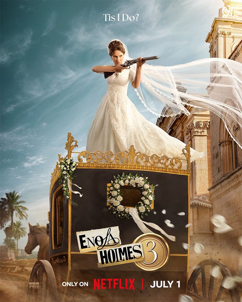Pôster oficial de "Enola Holmes 3".