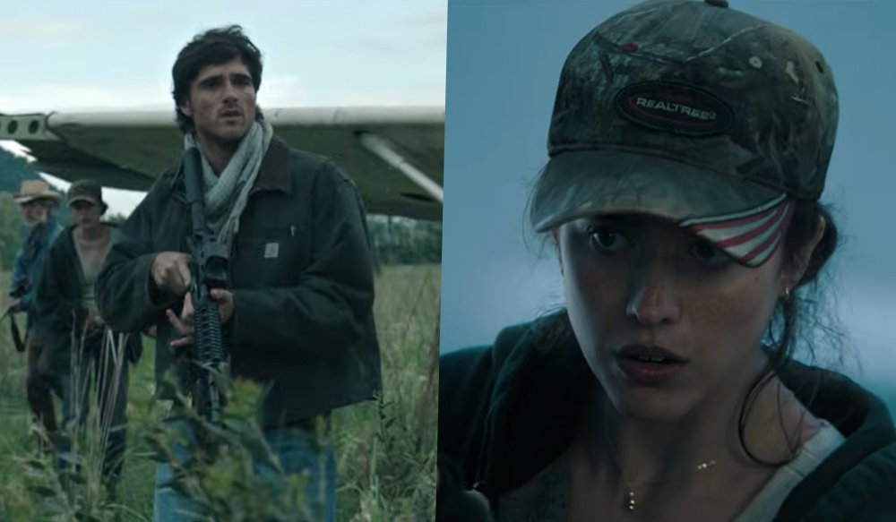 Jacob Elordi e Margaret Qualley em "Ponto Sem Retorno"
