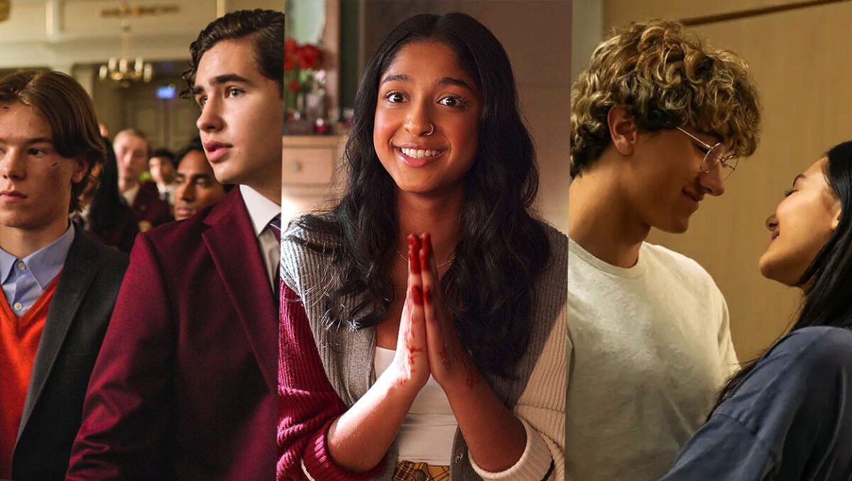 Em ordem, as séries teens: Young Royals, Eu Nunca... e O Verão Que Mudou Minha Vida.